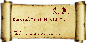 Kopcsányi Miklós névjegykártya